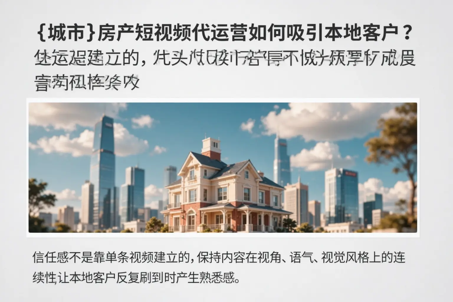 海晏房产短视频代运营如何吸引本地客户？